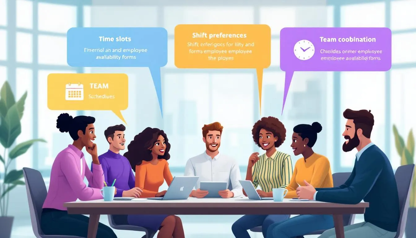 A team discussing the benefits of using employee availability forms for scheduling.